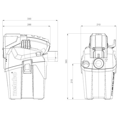 Пилосос будівельний Metabo акумуляторний AS 18 HEPA PC COMPACT, 18V, 6л, 2100л/хв, 3.8кг (без АКБ та ЗП) (602029850)