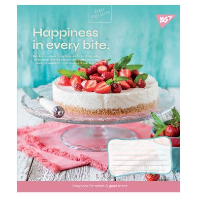 Зошит Yes А5 Desserts 96 аркушів, клітинка (766494)