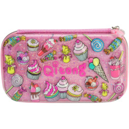 Пенал Cool For School з тисненням 1 відділення Фуксія (QT-5781-Rosered)