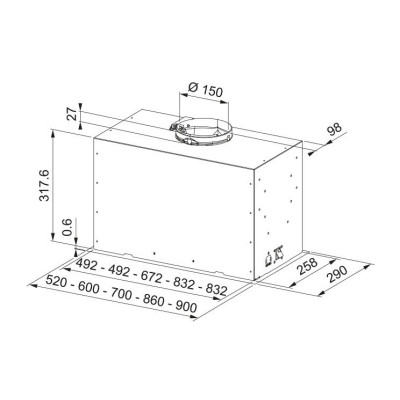 Витяжка кухонна Franke Box Flush Basic FBFE LG A52 (305.0729.554)