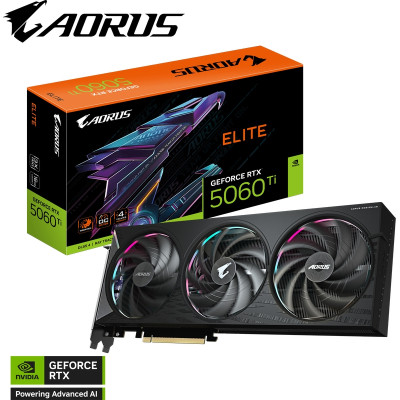 Відеокарта GIGABYTE GeForce RTX5060Ti 16Gb AORUS ELITE (GV-N506TAORUS E-16GD)