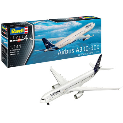 Збірна модель Revell Літак Airbus A330-300 Lufthansa рівень 4 масштаб 1:144 (RVL-03816)