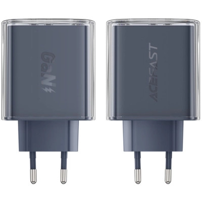 Зарядний пристрій Acefast 3xUSB 65W (2xUSB-C+USB-A) Gan A45 Fast Charger Mountain mist (6974316282099)