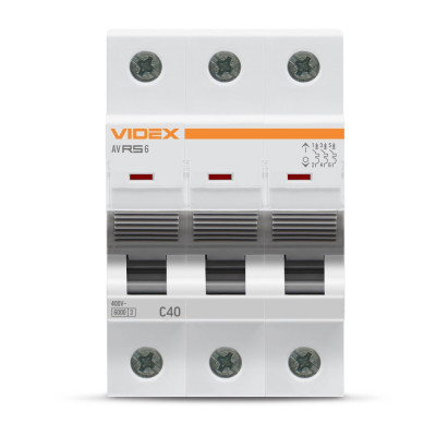Автоматичний вимикач Videx RS6 RESIST 3п 40А 6кА С (VF-RS6-AV3C40)