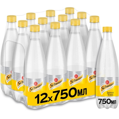 Напій Schweppes Indian Tonic Безалкогольний сильногазований 750 мл (5449000312105)