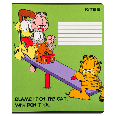 Зошит Kite Garfield, 18 аркушів, лінія (GF24-237)