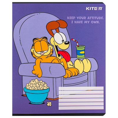 Зошит Kite Garfield, 18 аркушів, лінія (GF24-237)