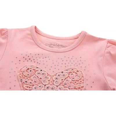 Кофта дитяча Breeze з серцем і стразами (7885-116G-peach)