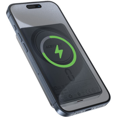 Батарея універсальна Acefast Magnetic Wireless 10000mAh 20W PD, QC/3.0, QI 15W, M12 Black (6974316283393)