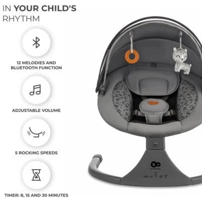 Крісло-гойдалка Kinderkraft Lumi 2 Dark Grey (5902533925025)