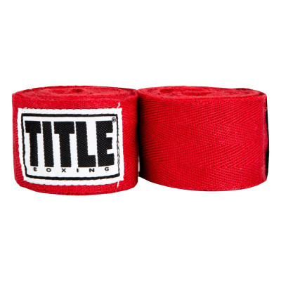 Бинт для спорту Title Boxing Traditional Weave 180&quot; 4.5м Red (HW RD)