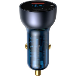 Зарядний пристрій Baseus Particular Digital Display QC+PPS Car Charger 65W Cable(Type-C toType-C100W 1m) USB-A/Type-C Dar (TZCCKX-0G)