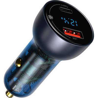 Зарядний пристрій Baseus Particular Digital Display QC+PPS Car Charger 65W Cable(Type-C toType-C100W 1m) USB-A/Type-C Dar (TZCCKX-0G)