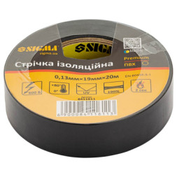 Ізоляційна стрічка Sigma ПВХ чорна 0.13мм*19мм*20м Premium (8411611)