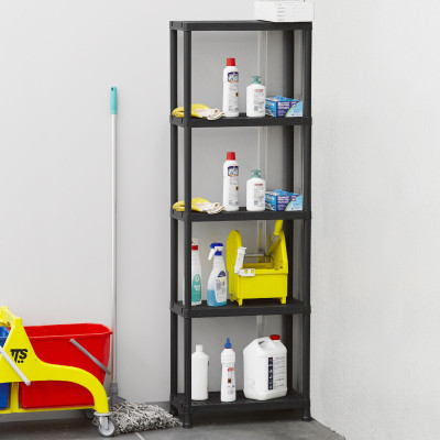 Стелаж Plastmeccanica Universal Vent пластиковий 5 полиць 60х30х180 см чорний (5137)