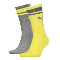 Шкарпетки Puma Crew Heritage Stripe Unisex 261058001-003 сірий/жовтий 39-42 (8718824801087)