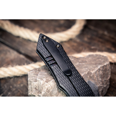 Ніж Weknife High-Fin XL, Darkwash, чорний титан (WE24010-1)