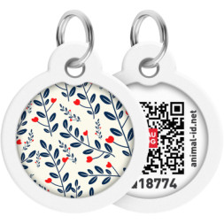Адресник для тварин WAUDOG Smart ID з QR паспортом &quot;Рослини&quot;, круг 30 мм (230-0210)