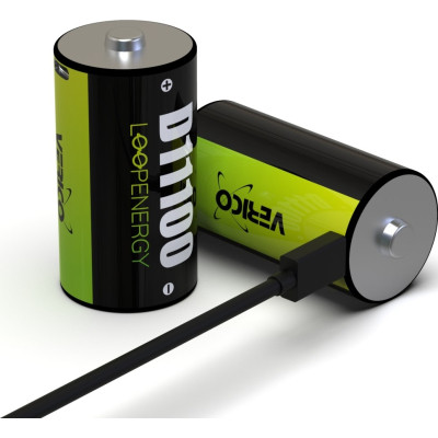 Акумулятор D/R20 USB Type-С 7400mAh/11100mWh 1.5V Li-ion 2шт./уп. (Loop Energy) Verico (1BTOV-A5N0A2-NN)