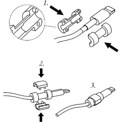 Тримач для кабелю Extradigital Cable Clips Savior for Aplle iPhone, захист від заломів, Red (KBC1738)