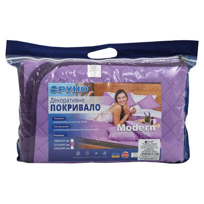 Покривало Руно Двостороннє Violet фіолетове 212х240 см (330.52У_Violet)