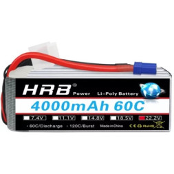 Акумулятор для дрона HRB_ Lipo 6s 22.2V 4000mAh 60C Battery XT60 Plug (HR-4000MAH-6S-60C-XT60)