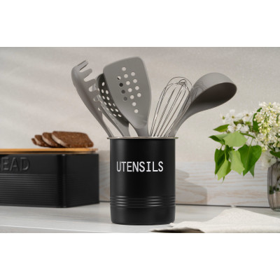 Аксесуар кухонний Ardesto Підставка для кухонного приладдя Midori 12х15.5см, метал, чорний (AR0915B)