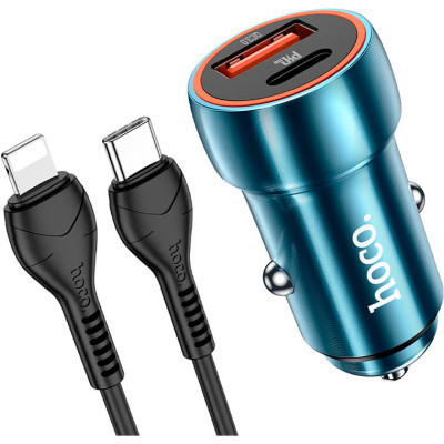Зарядний пристрій HOCO Z46A set (C to iP) USB-A/Type-C Sapphire Blue (6931474770363)
