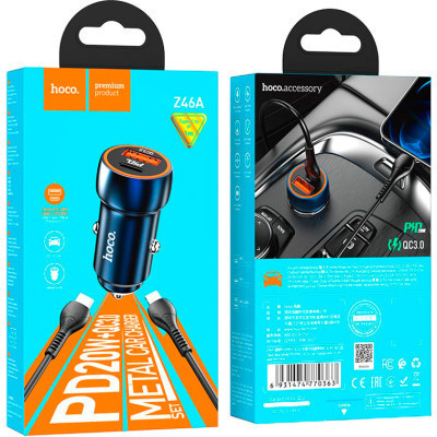 Зарядний пристрій HOCO Z46A set (C to iP) USB-A/Type-C Sapphire Blue (6931474770363)