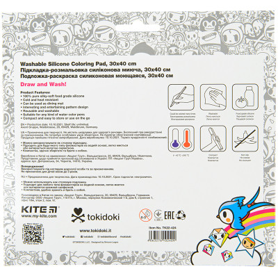 Підкладка настільна Kite силіконова розмальовка tokidoki, 30х40см (TK22-424)