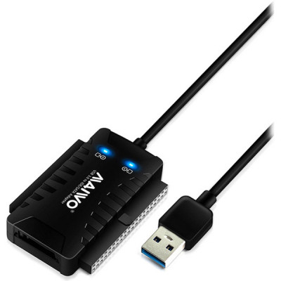 Адаптер Maiwo USB 3.0 to 2.5/3.5&#039;&#039; IDE/SATA HDD/SSD, 5.25&#039;&#039; CD-R, PA 2V/2A (K132U3IS)