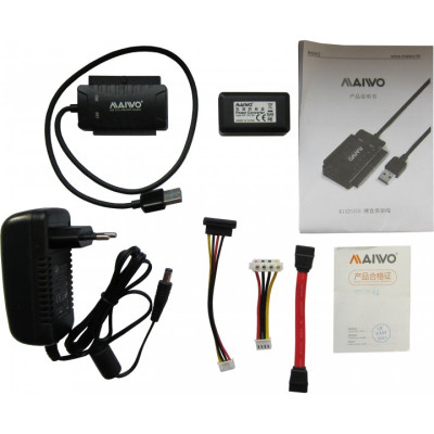 Адаптер Maiwo USB 3.0 to 2.5/3.5&#039;&#039; IDE/SATA HDD/SSD, 5.25&#039;&#039; CD-R, PA 2V/2A (K132U3IS)