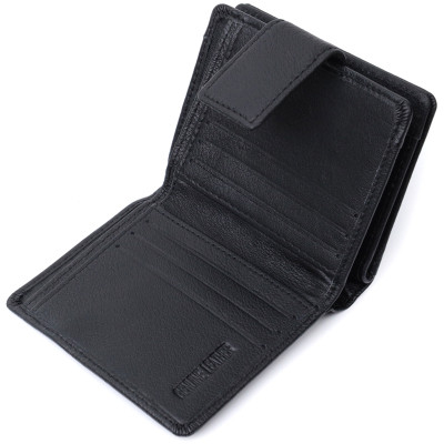 Гаманець ST Leather З монетницею та блоком для пропусків з натуральної шкіри Чорний (22713)