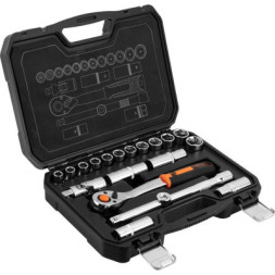 Набір головок Neo Tools 20шт, 1/2&quot;, тріскачка 90 зубців, CrV, кейс (10-032N)