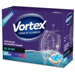 Таблетки для посудомийних машин Vortex All in 1 40 шт. (4823071618594)