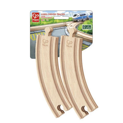 Залізниця Hape Набір для залізниці довгі вигнуті рейки 4 шт (E3777)