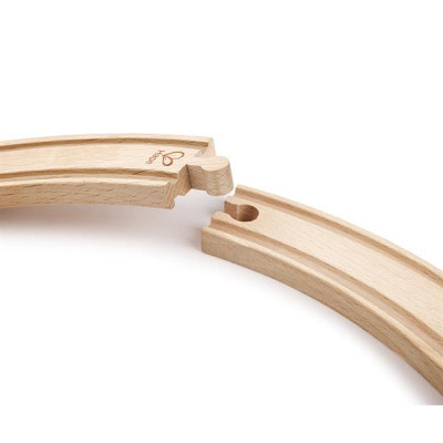 Залізниця Hape Набір для залізниці довгі вигнуті рейки 4 шт (E3777)