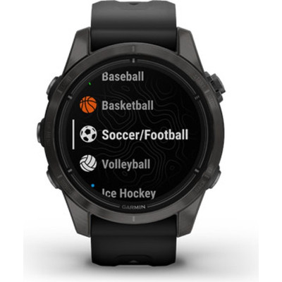 Смарт-годинник Garmin EPIX PRO (g2), 42mm, Saph, CrbnGry DLC Ti, Black, GPS (010-02802-15)