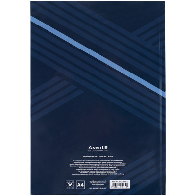 Книга записна Axent Lines А4, 96 аркушів, клітинка, синя (8422-581-A)