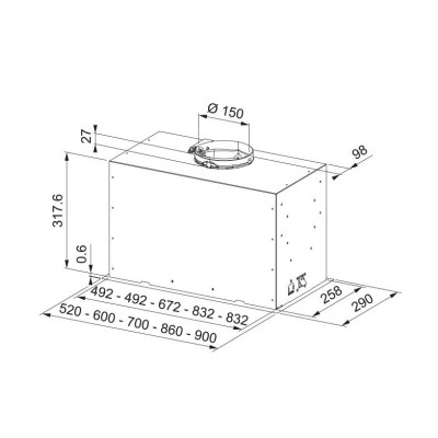 Витяжка кухонна Franke Box Flush Basic FBFE LG A70 (305.0729.553)