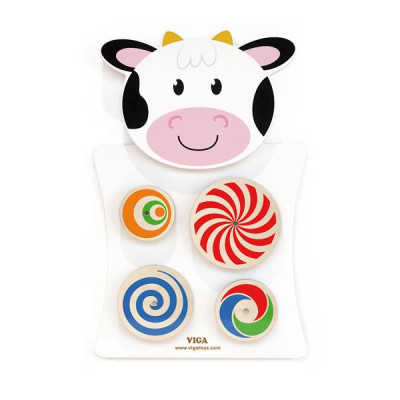Розвиваюча іграшка Viga Toys Бізіборд Корівка з колами (50677FSC)