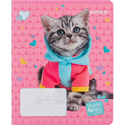 Зошит Kite Studio Pets 18 аркушів, лінія (SP24-237)