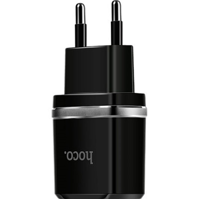 Зарядний пристрій HOCO C12 Smart dual USB charger Black (6957531063094)