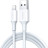 Дата кабель USB 2.0 AM to Lightning 2.0m US155 2.4A, Nickel Plating ABS Shell White Ugreen (20730)