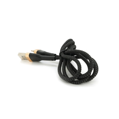 Дата кабель USB 2.0 AM to Lightning 1.0m 3.0A black gold PZX (V-165)