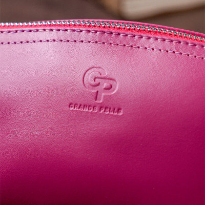 Косметичка Grande Pelle Зі шкіри Фуксія (11301)