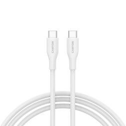 Дата кабель USB-C to USB-C 1.0m CC60SC10 60W Silicon White Canyon (CNS-CC60SC10W)
