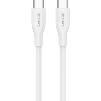 Дата кабель USB-C to USB-C 1.0m CC60SC10 60W Silicon White Canyon (CNS-CC60SC10W)