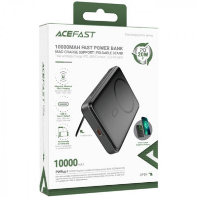 Батарея універсальна Acefast Magnetic Wireless 10000mAh 20W PD, QC/3.0, QI 20W, M6 Black (6974316282600)