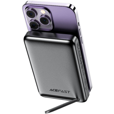 Батарея універсальна Acefast Magnetic Wireless 10000mAh 20W PD, QC/3.0, QI 20W, M6 Black (6974316282600)